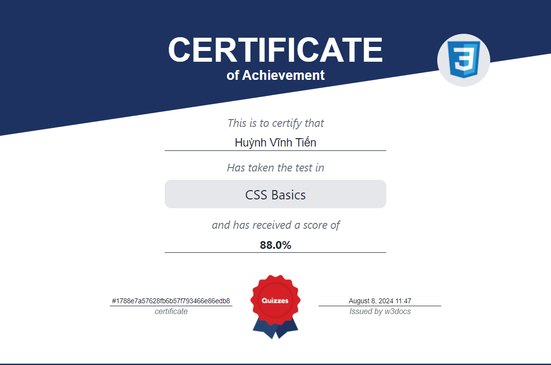 Certificate CSS